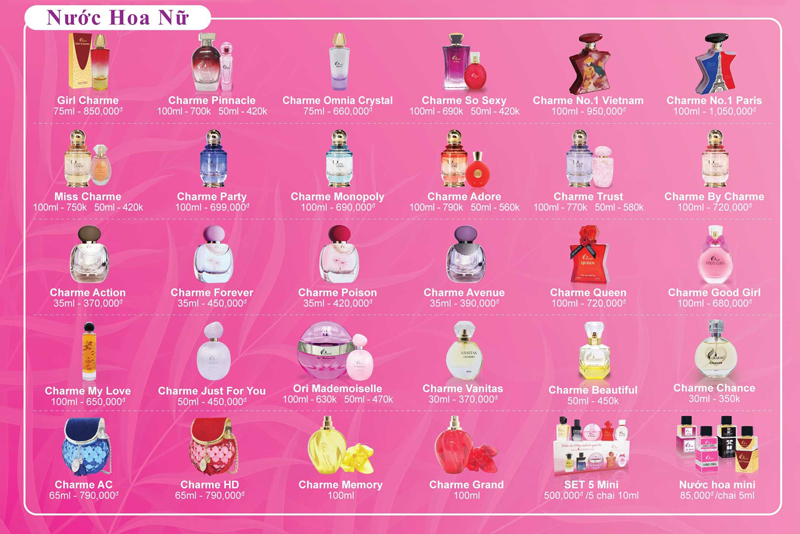 Bảng giá nước hoa Charme 2022 9 bảng giá nước hoa charme nữ 2022
