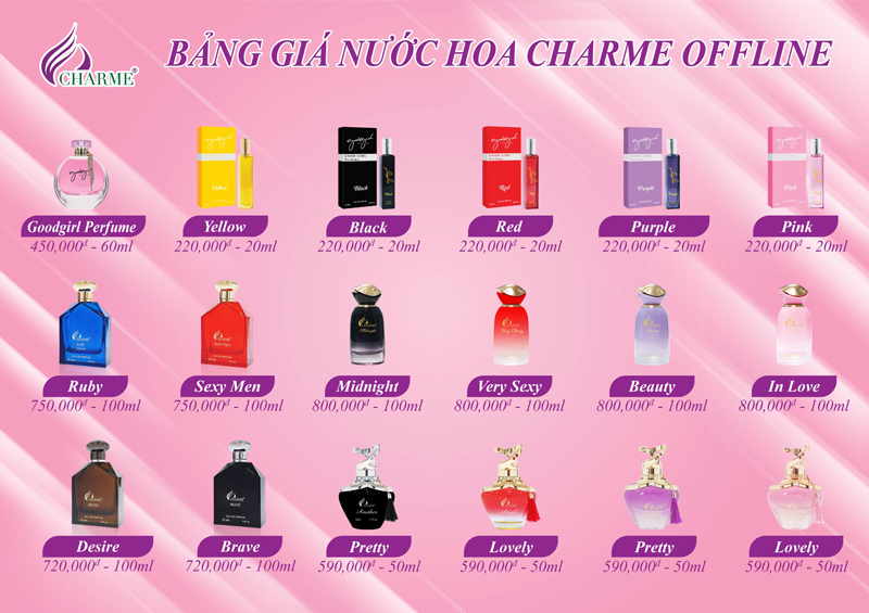 Bảng giá nước hoa Charme 2022 10 bảng giá nước hoa charme offline 2022